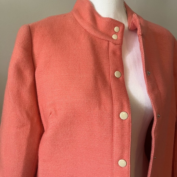 Lauren Moffatt Eastwood Coral Button-Up Coat with Arrow Design - Picture 2 of 7